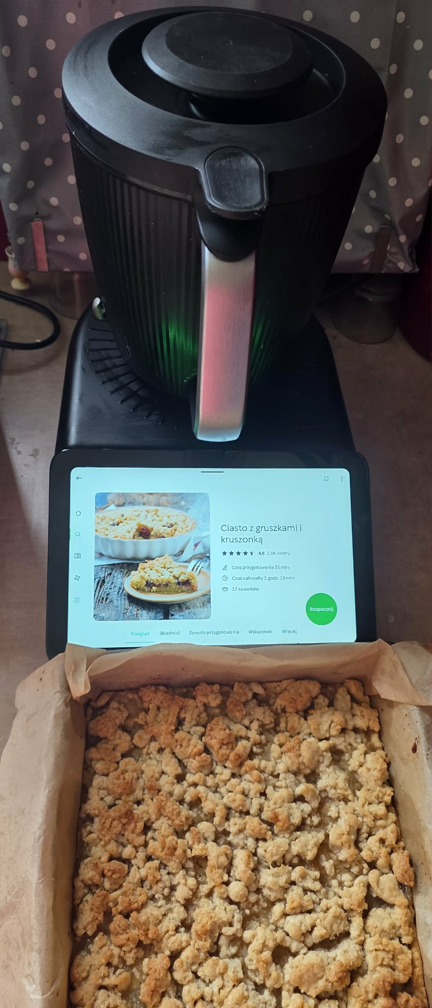 Ciasto z gruszkami i kruszonką Thermomix